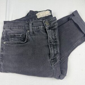 Free People womens black skinny jeans distressed ripped knees